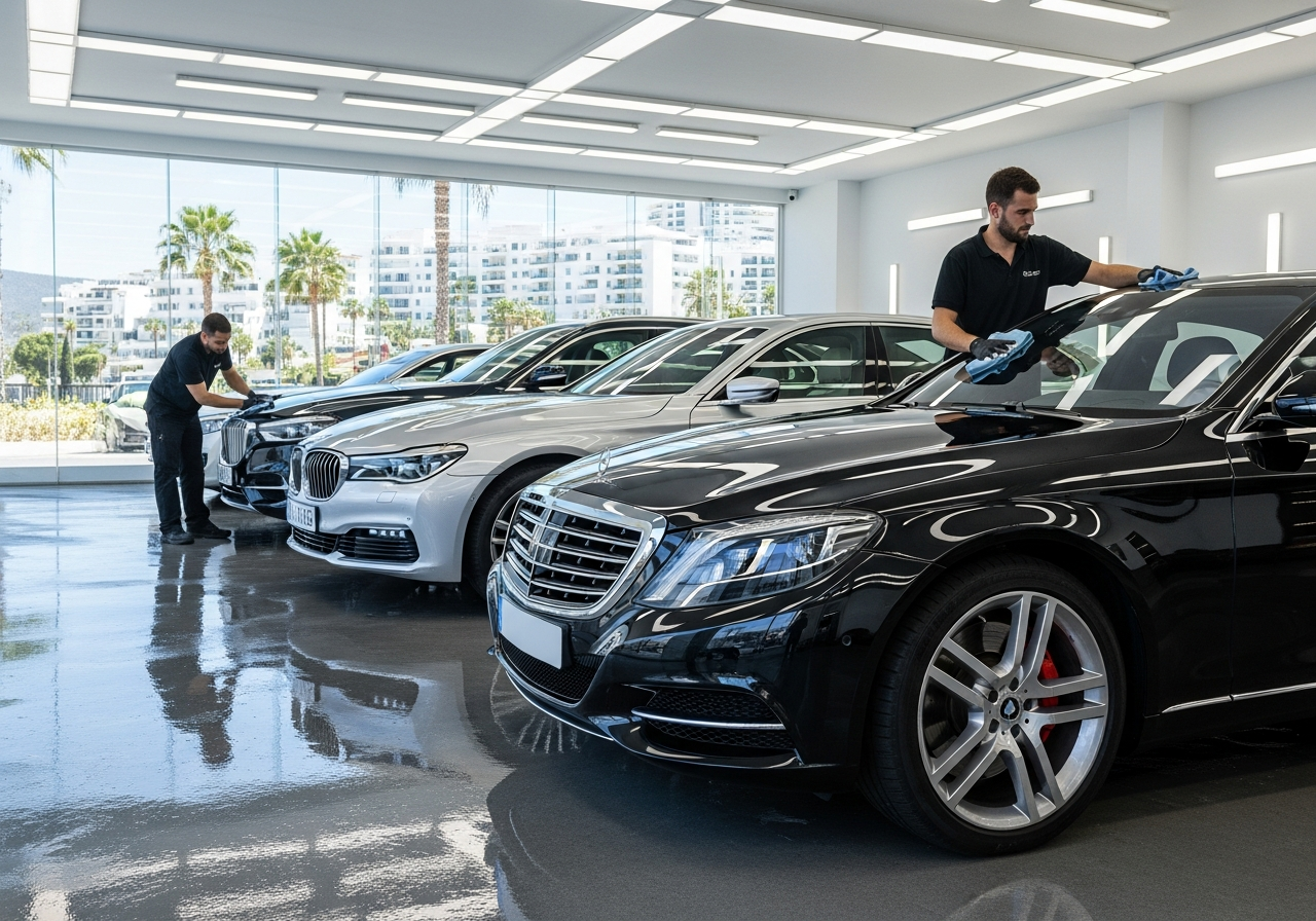 Marbella Car Wash ofrece servicios personalizados de lavado y detailing para empresas en Marbella y sus alrededores.